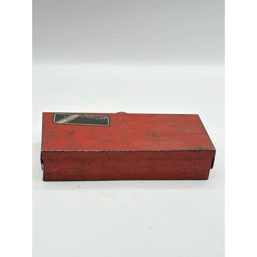 Small Red Metal Steel Box With Latch Industrial Decor Rustic